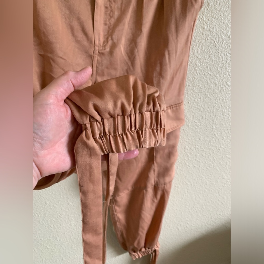 Satin Sheen Cargo Pants With Elastic/Tie Cuffs 🌴 - Picture 13 of 13